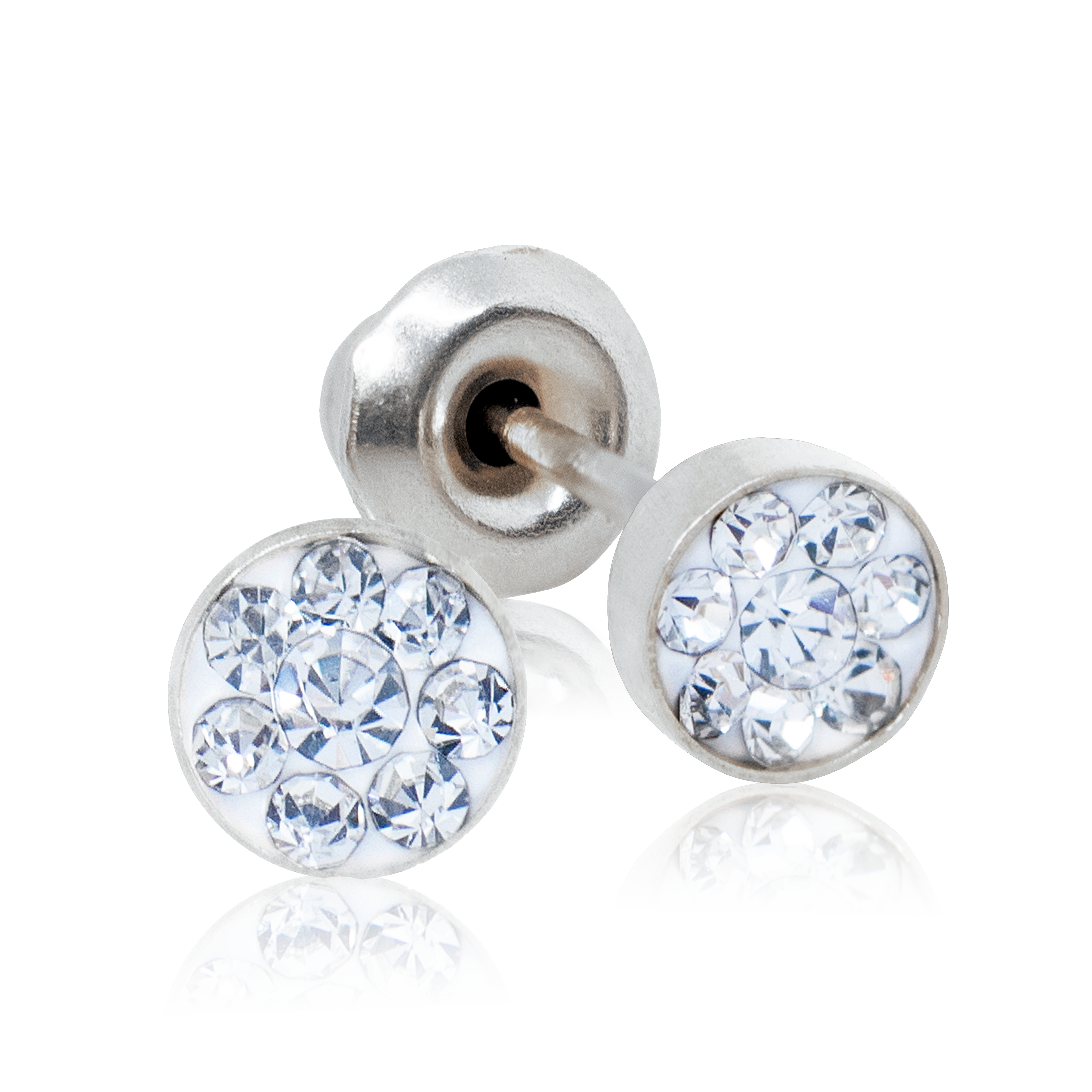 QPP Click 4mm Kristallweiß, Zirkonia, vergoldet, Artikelnr. CLK-CD0404Y / A20