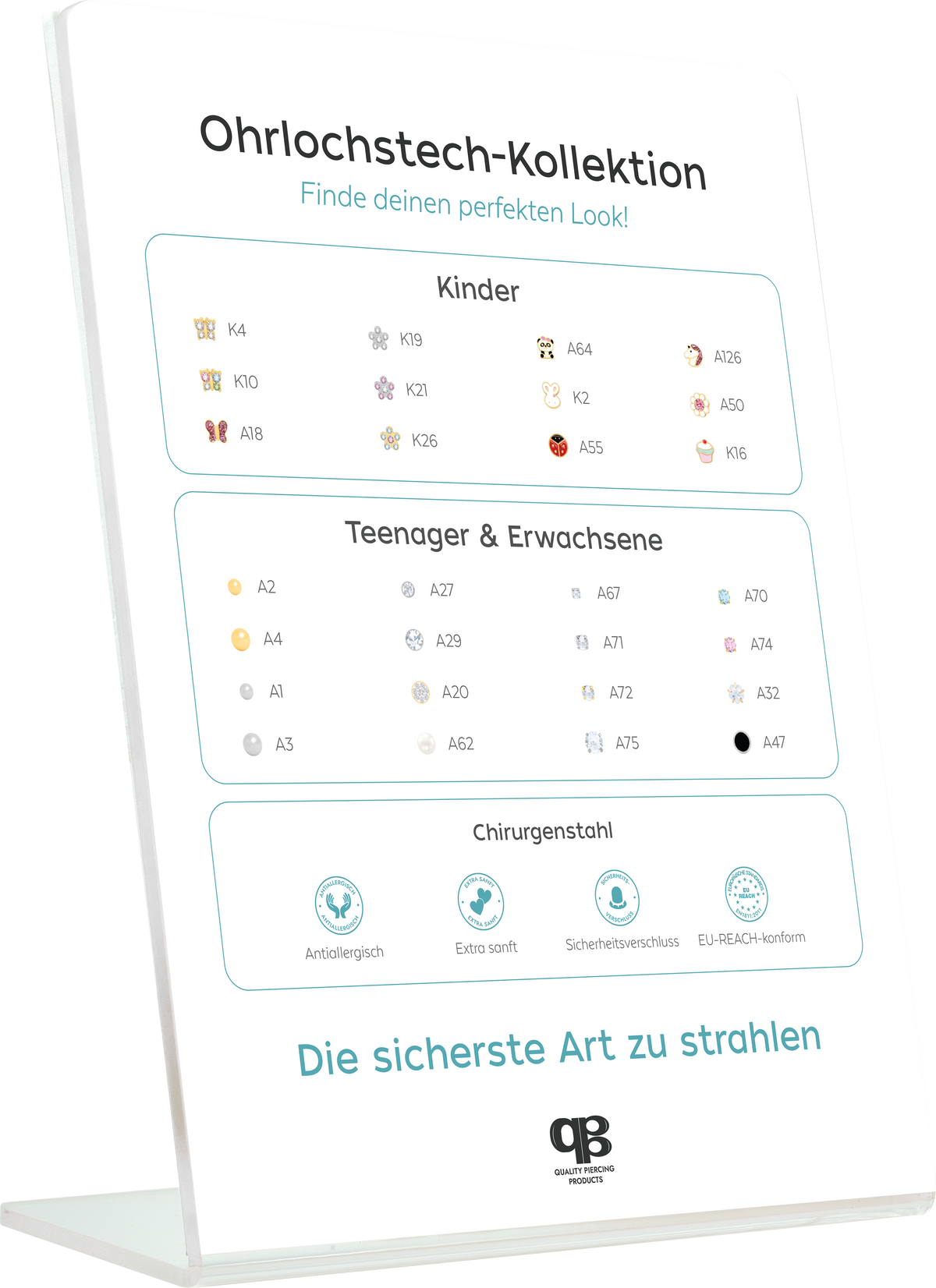 QPP CLICK Core Collection Aufsteller, inkl. Musterohrringe, Deutsch, Artikel-Nr. DB28-EU-DE