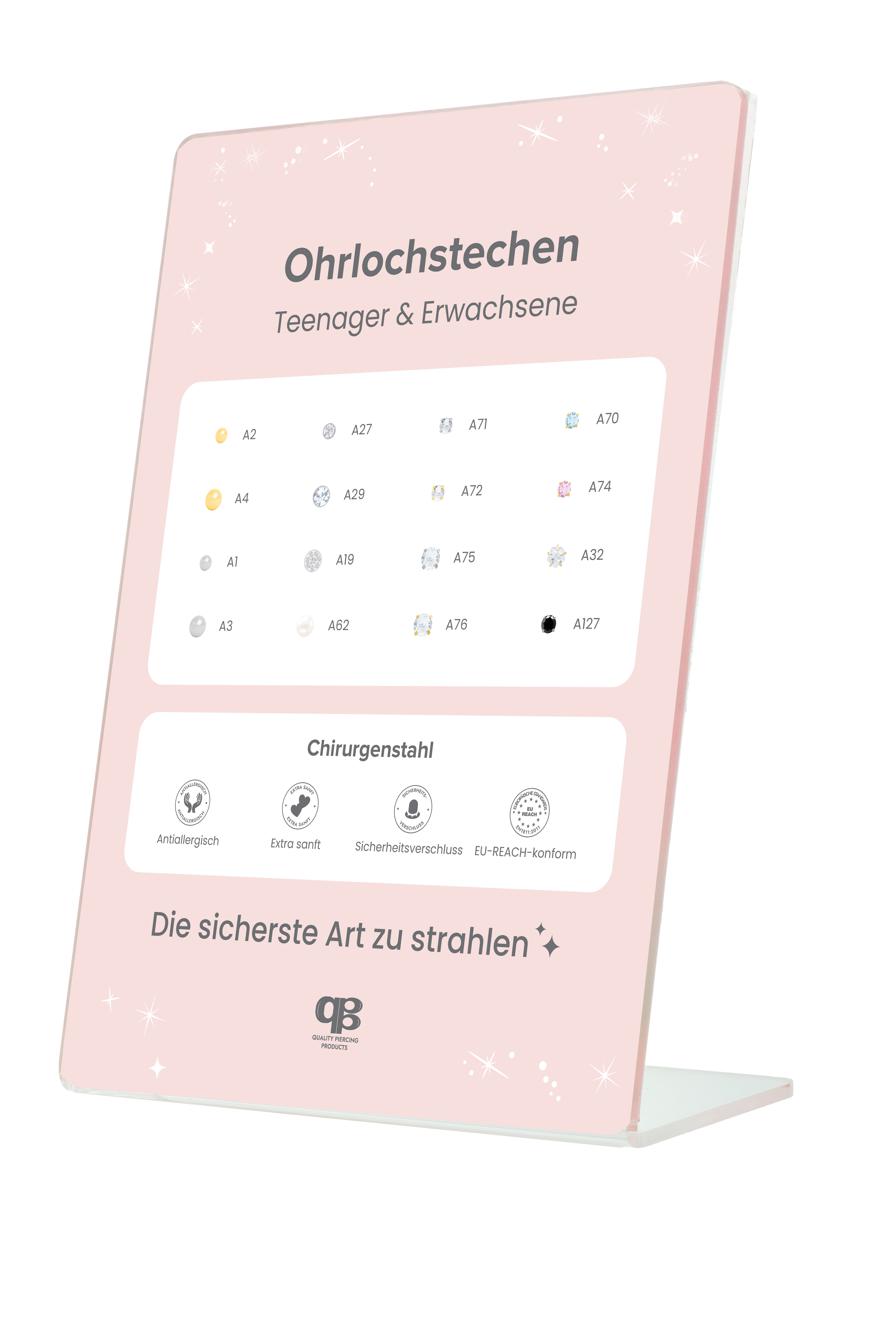 QPP CLICK Kids' Core Collection Aufsteller, inkl. Musterohrringen, Deutsch, Artikel-Nr. DBK16-EU-DE