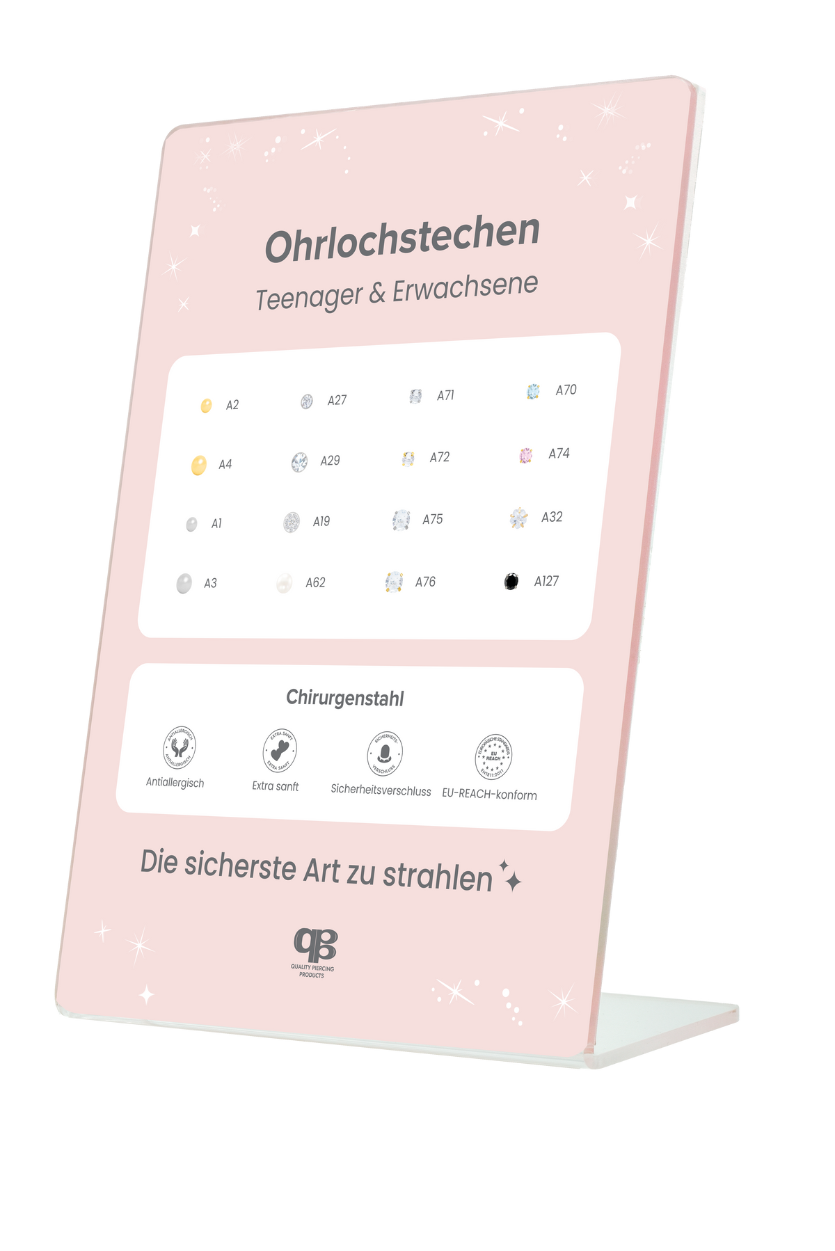 QPP CLICK Kids' Core Collection Aufsteller, inkl. Musterohrringen, Deutsch, Artikel-Nr. DBK16-EU-DE