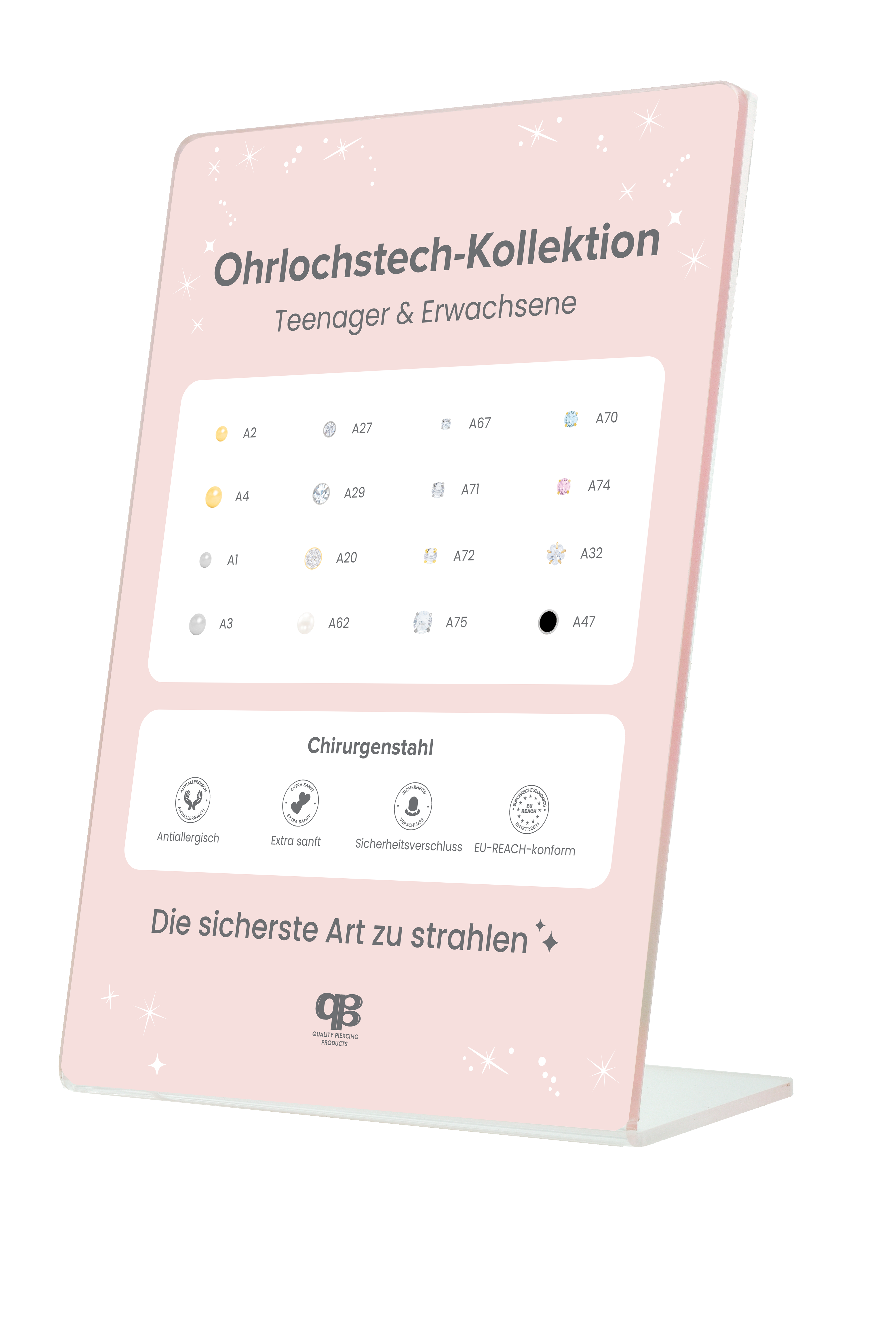 QPP CLICK Kids' Core Collection Aufsteller, inkl. Musterohrringen, Deutsch, Artikel-Nr. DBK16-EU-DE