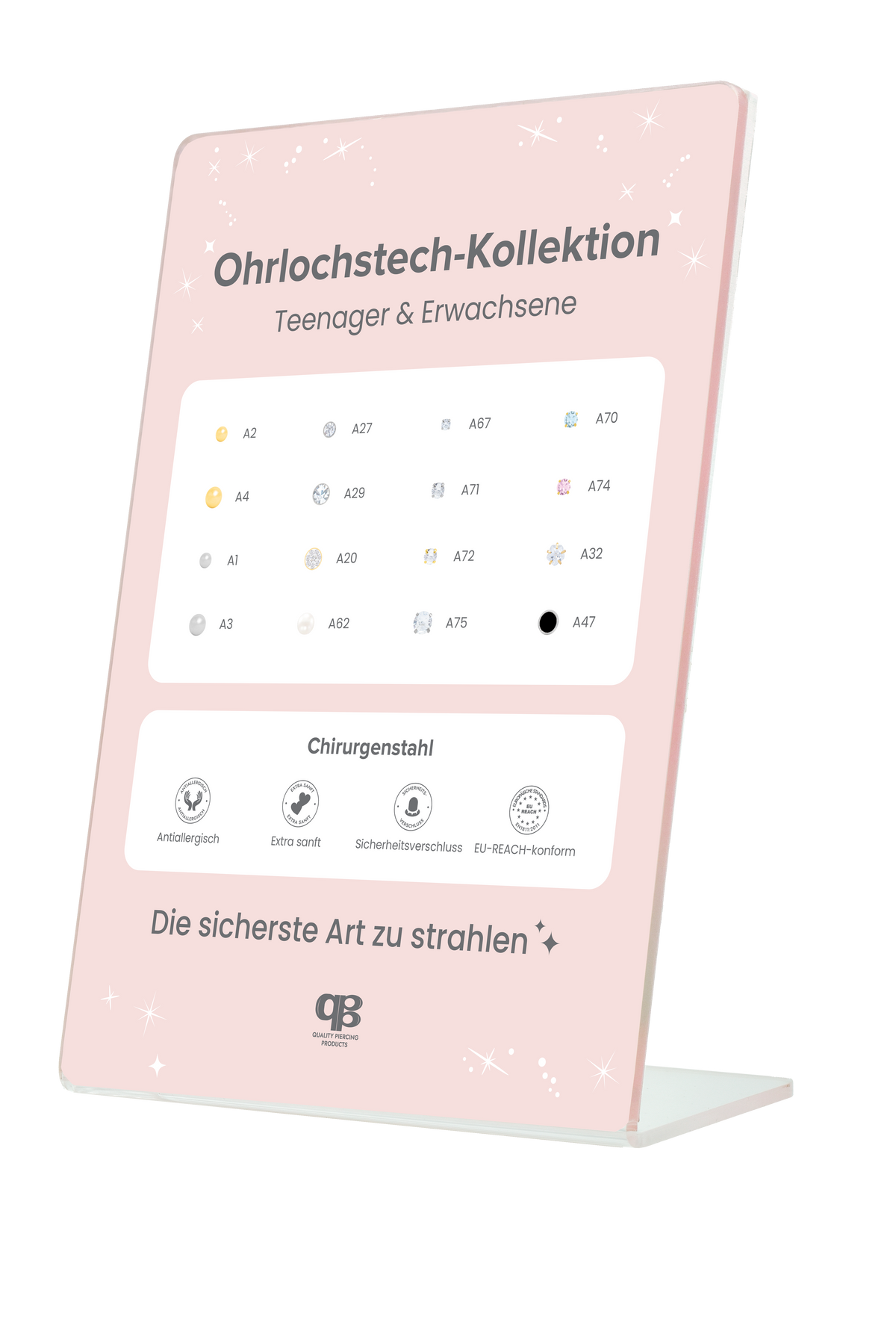 QPP CLICK Kids' Core Collection Aufsteller, inkl. Musterohrringen, Deutsch, Artikel-Nr. DBK16-EU-DE