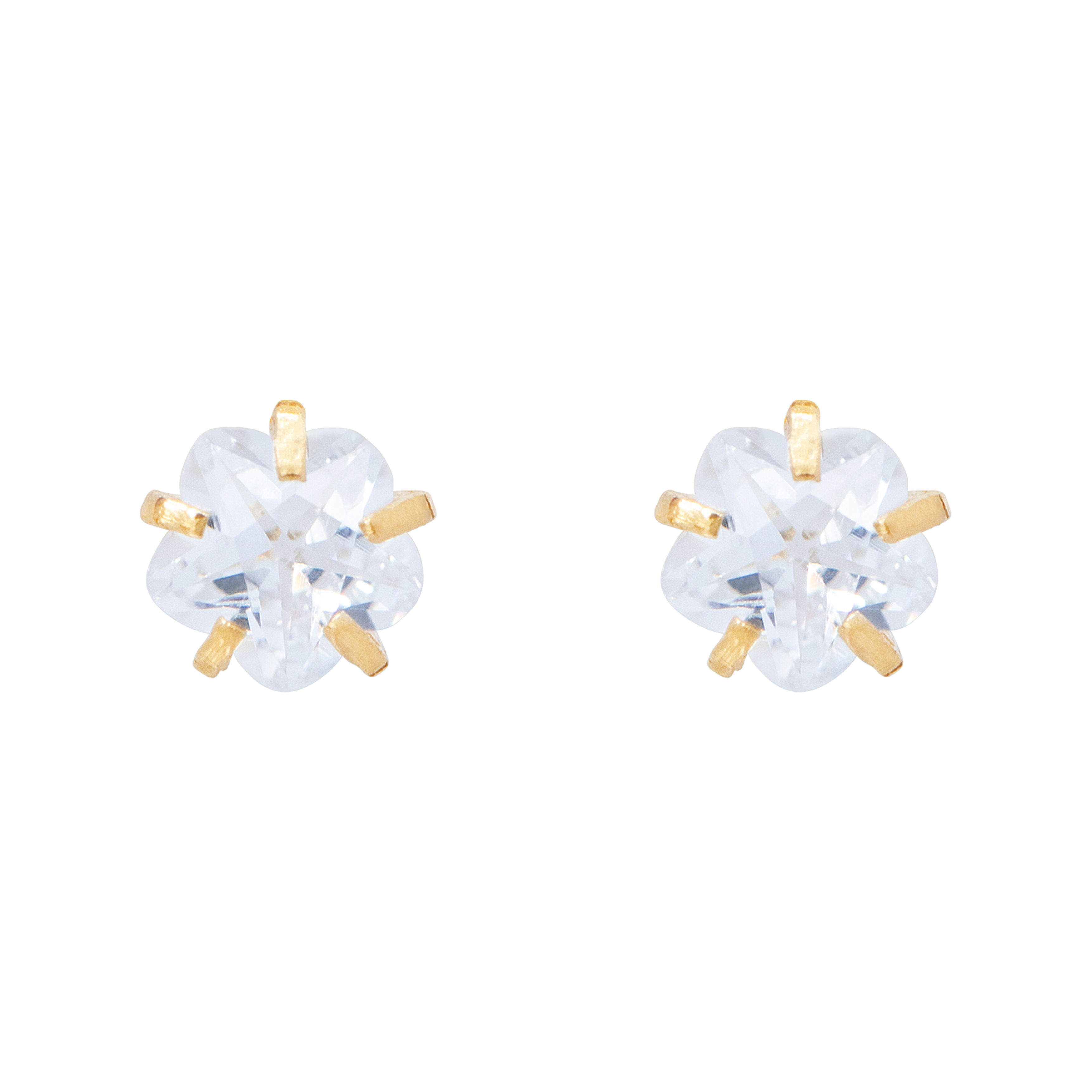 QPP Click 4 mm Gänseblümchen-weißer Zirkonia, vergoldet, Artikel-Nr. CLK-DCZ404Y / Kurz-Nr. A32