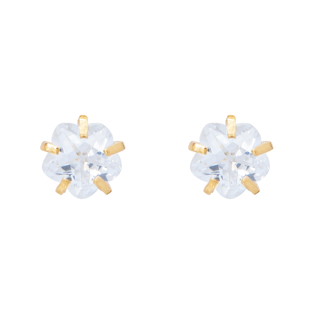 QPP Click 4 mm Gänseblümchen-weißer Zirkonia, vergoldet, Artikel-Nr. CLK-DCZ404Y / Kurz-Nr. A32