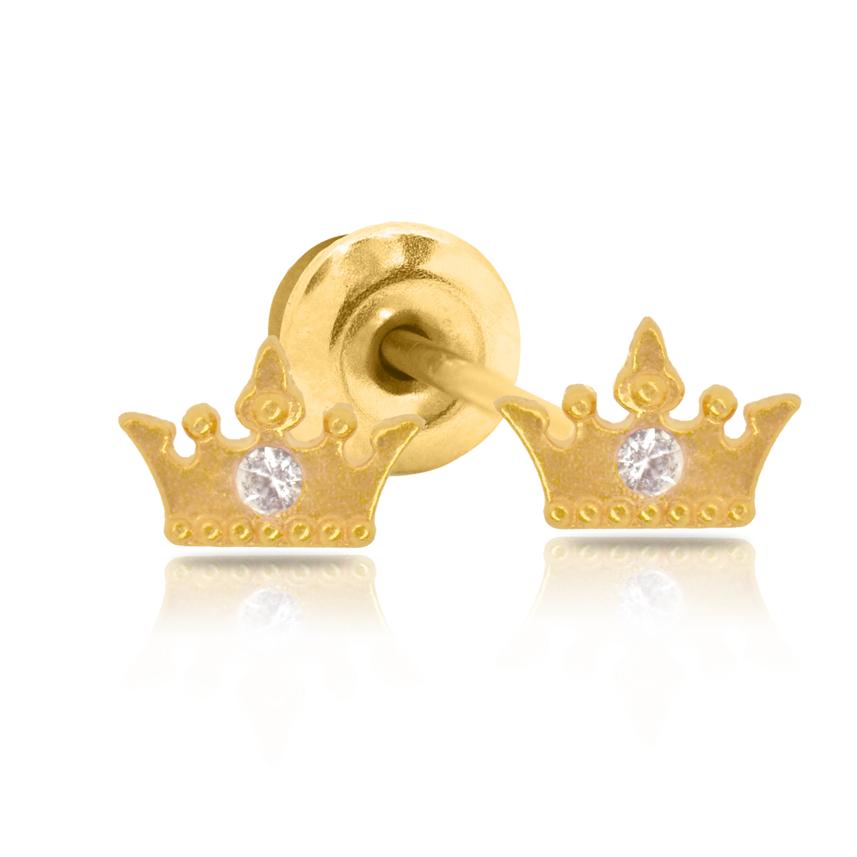 QPP Click Princess Line Goldkrone, Disney Lizenzohrringe, Artikel-Nr. F600486RWL.CS, kurze Artikel-Nr. JCM11