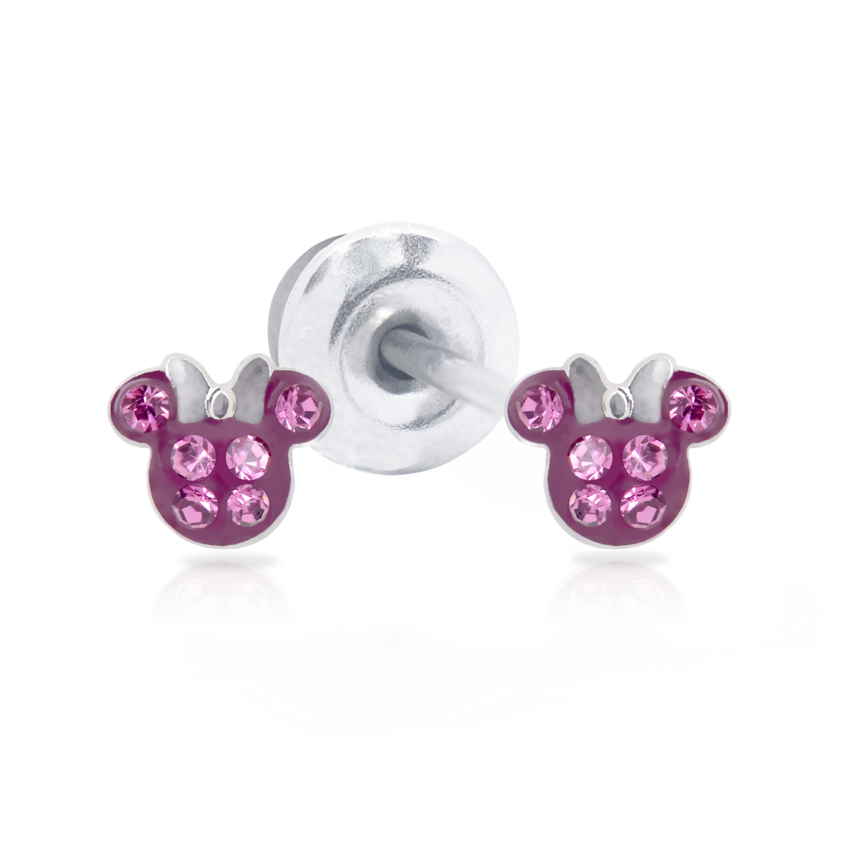 QPP Click roter Kristall Minnie, Disney lizenzierte Ohrringe - JCM9