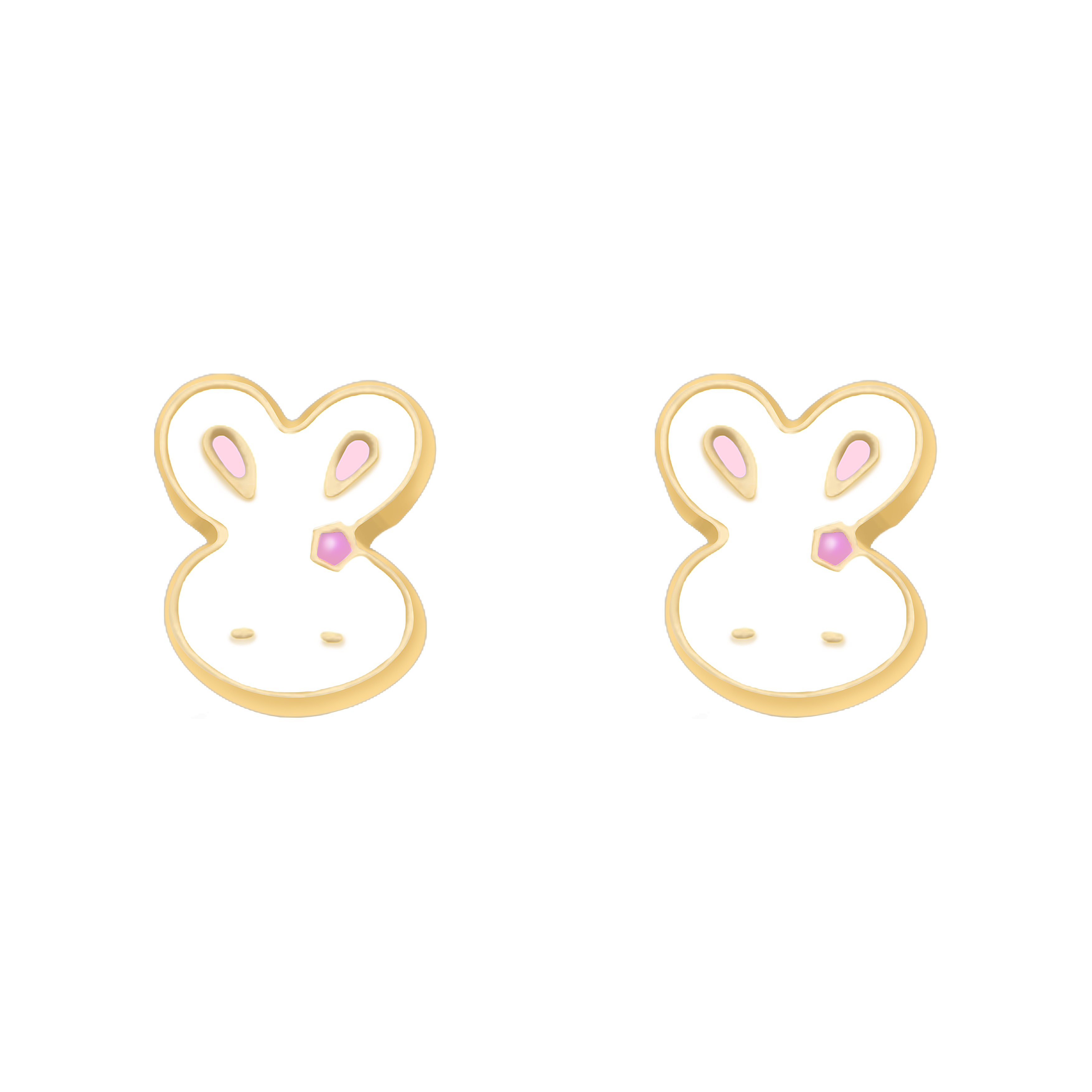 QPP Click Kids Häschen Emaille Weiß, Vergoldet, Art.-Nr. CLK-KB01Y / Kurz-Nr. K2