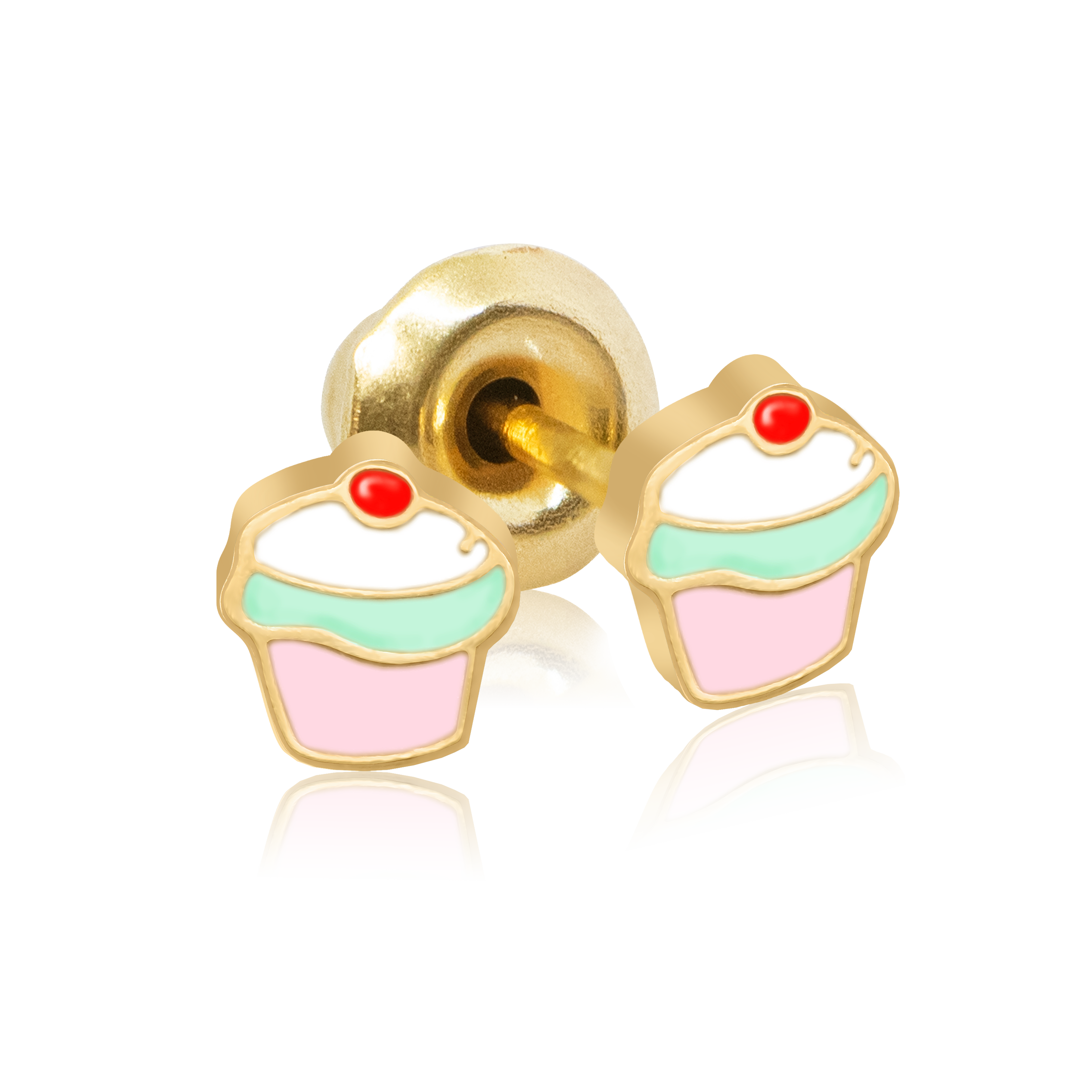 QPP Click Kids Cupcake Emaille Pink, vergoldet, Artikelnr. CLK-KC02Y / Kurznr. K16