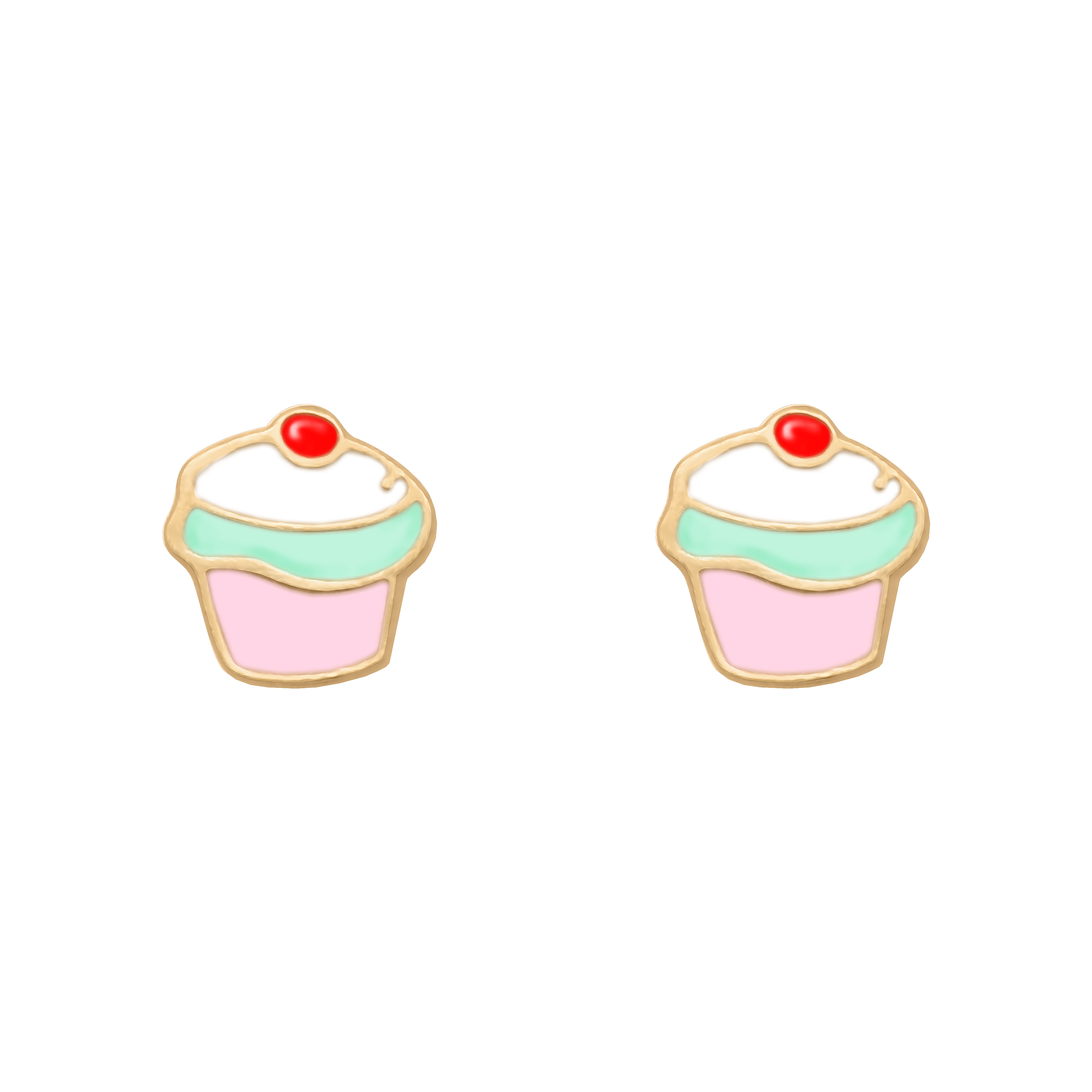 QPP Click Kids Cupcake Emaille Pink, vergoldet, Artikelnr. CLK-KC02Y / Kurznr. K16