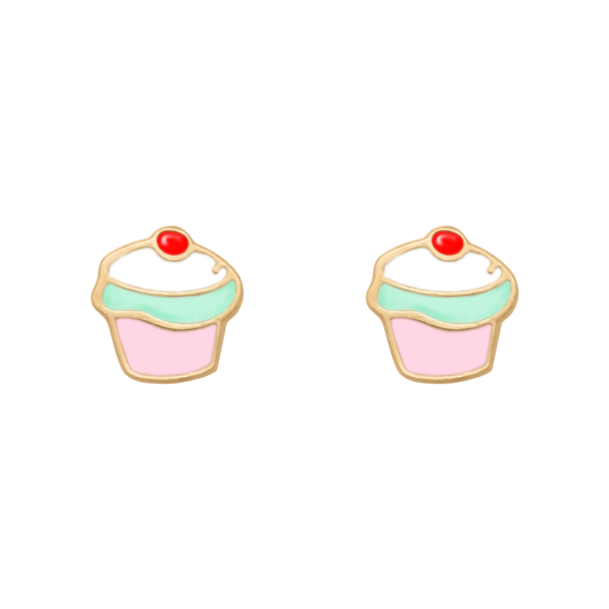 QPP Click Kids Cupcake Emaille Pink, vergoldet, Artikelnr. CLK-KC02Y / Kurznr. K16