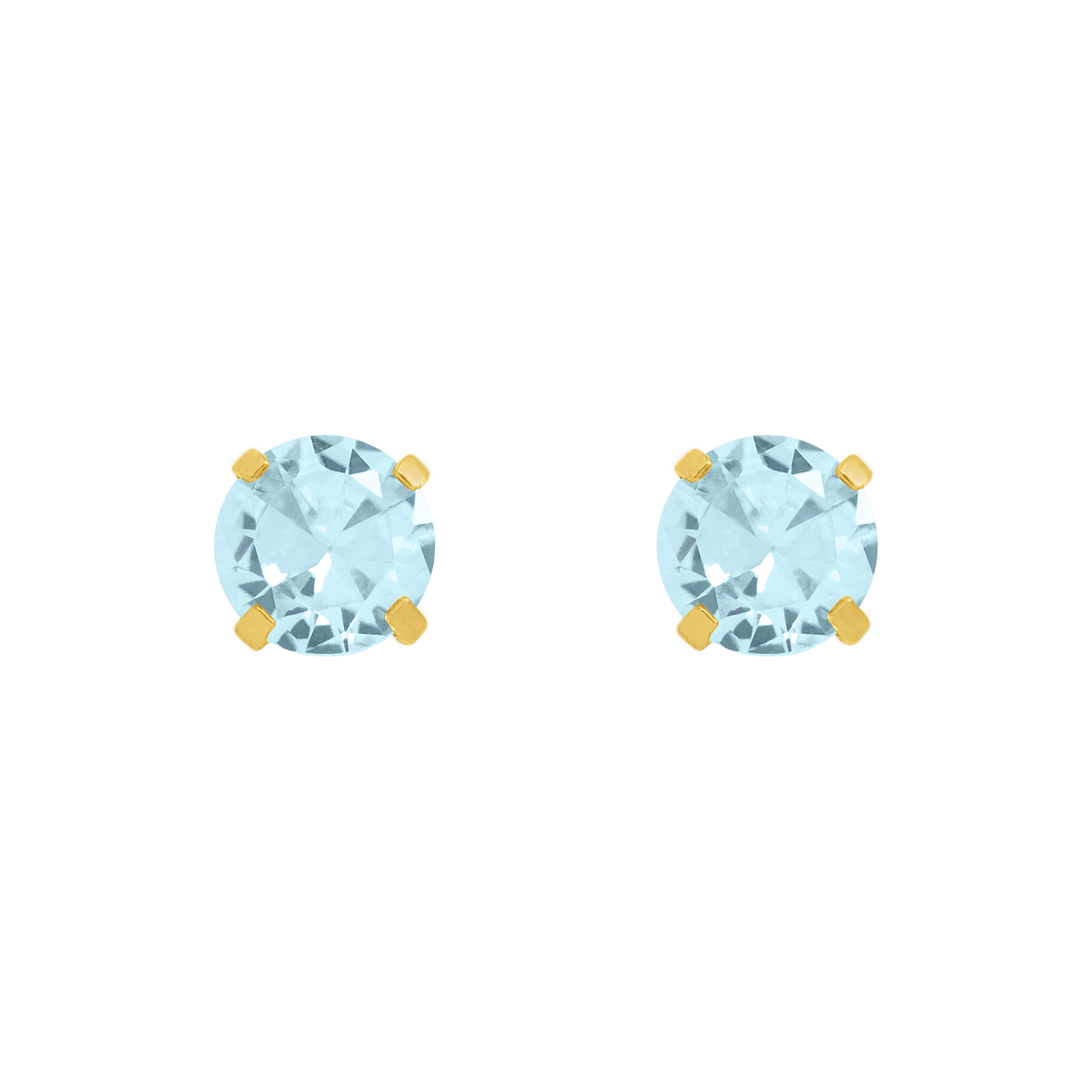 QPP Click 3mm Runder Aqua Zirkonia, vergoldet, Artikel-Nr. RCZ303Y / Kurz-Nr. A70