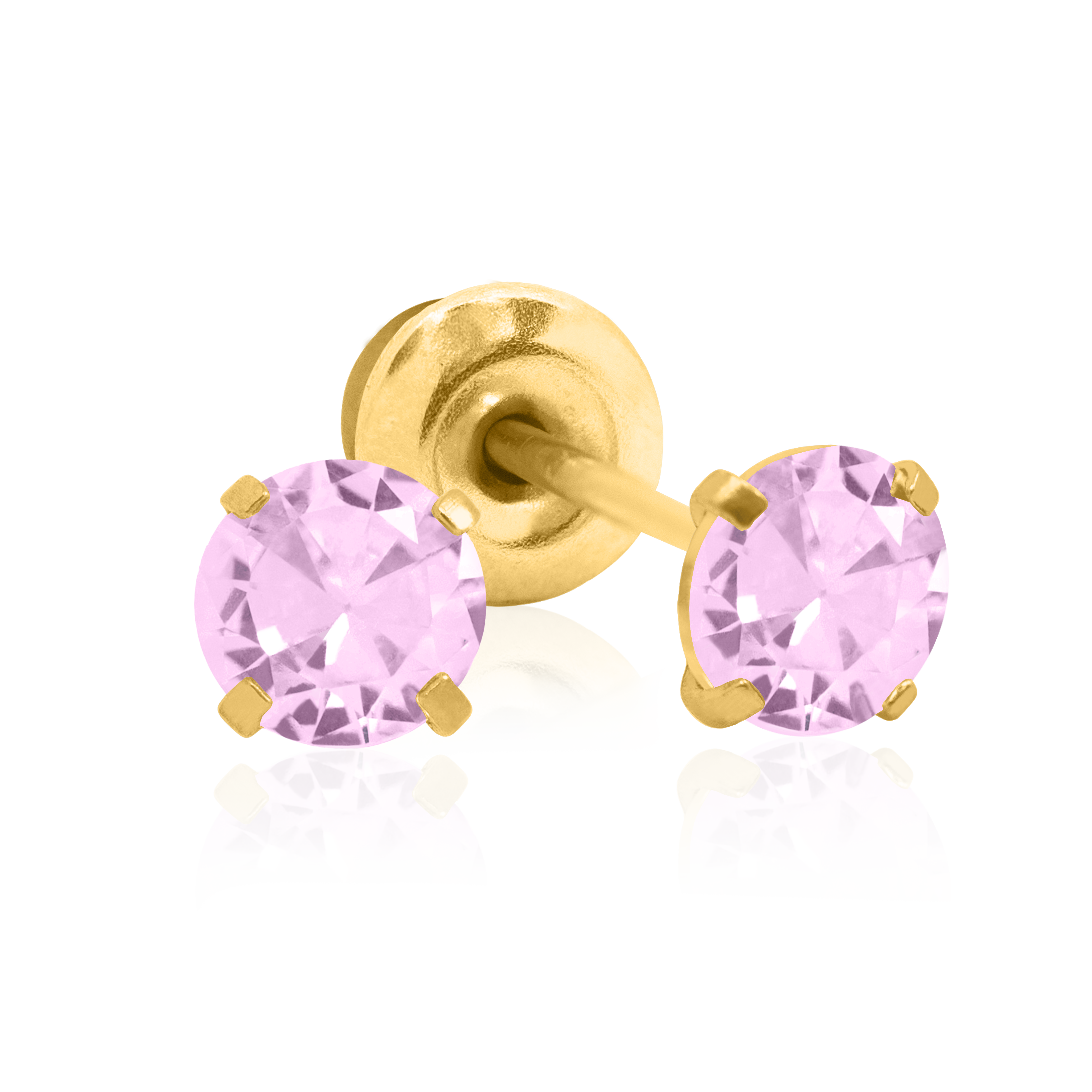 QPP Click 3mm runder Rosé-Zirkonia, vergoldet, Artikel-Nr. CLK-RCZ310Y / Kurz-Nr. A74