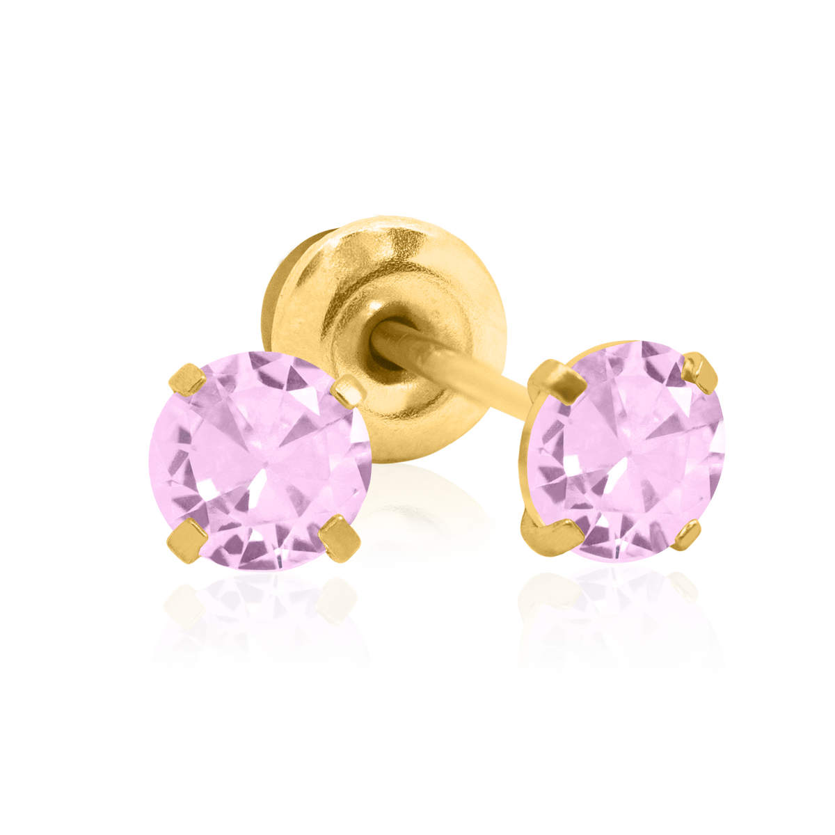 QPP Click 3mm runder Rosé-Zirkonia, vergoldet, Artikel-Nr. CLK-RCZ310Y / Kurz-Nr. A74