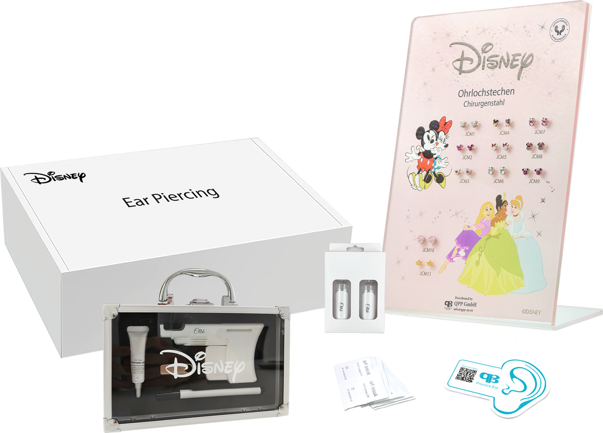 QPP CLICK Disney Ear Piercing Starter Kit, German, Item no. DSK-33-EU-DE Bundle